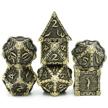 Load image into Gallery viewer, Cusdie 7Pcs DND Metal Dice set D4 D6 D8 D10 D% D12 D20
