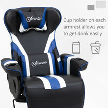 Load image into Gallery viewer, Reclining Racing Gaming Chair with Lumbar Support, Footrest and Cup Holder
