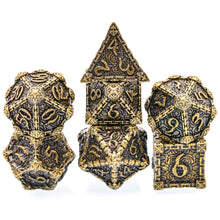 Load image into Gallery viewer, Cusdie 7Pcs DND Metal Dice set D4 D6 D8 D10 D% D12 D20
