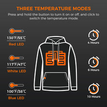 Load image into Gallery viewer, Heated Pullover Hoodies with Battery Pack 12000mAh for Men and Women
