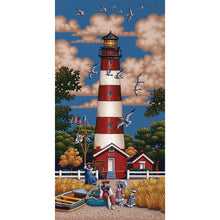 Load image into Gallery viewer, Seaside Lighthouse 5D Diamond Painting Kit Full Round Drill Rhinestone DIY Wall Art Crafts Mosaic Picture Home Decoration Gift 
