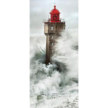 Load image into Gallery viewer, Seaside Lighthouse 5D Diamond Painting Kit Full Round Drill Rhinestone DIY Wall Art Crafts Mosaic Picture Home Decoration Gift 
