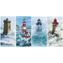 Load image into Gallery viewer, Seaside Lighthouse 5D Diamond Painting Kit Full Round Drill Rhinestone DIY Wall Art Crafts Mosaic Picture Home Decoration Gift 
