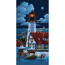 Load image into Gallery viewer, Seaside Lighthouse 5D Diamond Painting Kit Full Round Drill Rhinestone DIY Wall Art Crafts Mosaic Picture Home Decoration Gift 
