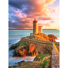 Load image into Gallery viewer, Seaside Lighthouse 5D Diamond Painting Kit Full Round Drill Rhinestone DIY Wall Art Crafts Mosaic Picture Home Decoration Gift 
