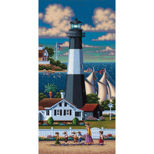 Load image into Gallery viewer, Seaside Lighthouse 5D Diamond Painting Kit Full Round Drill Rhinestone DIY Wall Art Crafts Mosaic Picture Home Decoration Gift 
