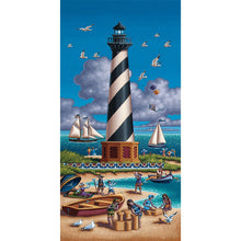 Load image into Gallery viewer, Seaside Lighthouse 5D Diamond Painting Kit Full Round Drill Rhinestone DIY Wall Art Crafts Mosaic Picture Home Decoration Gift 
