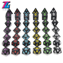 Load image into Gallery viewer, 7pc Dice Set (D4,D6,D8,D10,D10%,D12,D20) for RPG games(25 Colors)
