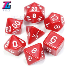 Load image into Gallery viewer, 7pc Dice Set (D4,D6,D8,D10,D10%,D12,D20) for RPG games(25 Colors)
