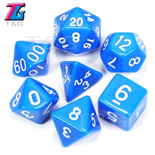 Load image into Gallery viewer, 7pc Dice Set (D4,D6,D8,D10,D10%,D12,D20) for RPG games(25 Colors)
