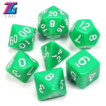 Load image into Gallery viewer, 7pc Dice Set (D4,D6,D8,D10,D10%,D12,D20) for RPG games(25 Colors)
