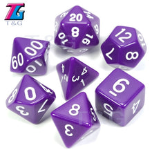 Load image into Gallery viewer, 7pc Dice Set (D4,D6,D8,D10,D10%,D12,D20) for RPG games(25 Colors)
