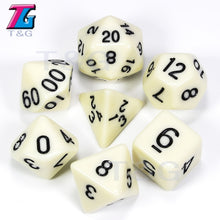 Load image into Gallery viewer, 7pc Dice Set (D4,D6,D8,D10,D10%,D12,D20) for RPG games(25 Colors)
