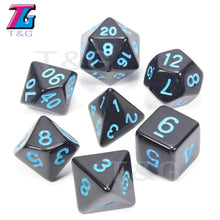 Load image into Gallery viewer, 7pc Dice Set (D4,D6,D8,D10,D10%,D12,D20) for RPG games(25 Colors)
