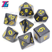 Load image into Gallery viewer, 7pc Dice Set (D4,D6,D8,D10,D10%,D12,D20) for RPG games(25 Colors)
