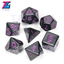 Load image into Gallery viewer, 7pc Dice Set (D4,D6,D8,D10,D10%,D12,D20) for RPG games(25 Colors)
