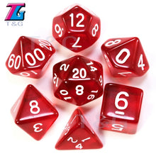 Load image into Gallery viewer, 7pc Dice Set (D4,D6,D8,D10,D10%,D12,D20) for RPG games(25 Colors)
