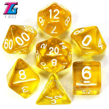 Load image into Gallery viewer, 7pc Dice Set (D4,D6,D8,D10,D10%,D12,D20) for RPG games(25 Colors)
