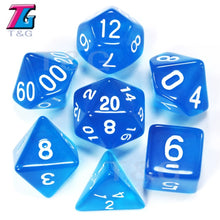 Load image into Gallery viewer, 7pc Dice Set (D4,D6,D8,D10,D10%,D12,D20) for RPG games(25 Colors)
