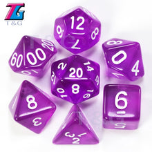 Load image into Gallery viewer, 7pc Dice Set (D4,D6,D8,D10,D10%,D12,D20) for RPG games(25 Colors)
