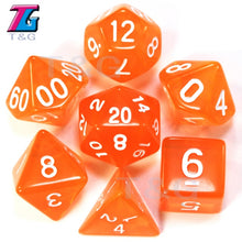 Load image into Gallery viewer, 7pc Dice Set (D4,D6,D8,D10,D10%,D12,D20) for RPG games(25 Colors)
