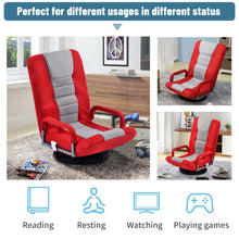 Load image into Gallery viewer, Adjustable 7-Position Swivel Video Rocker Gaming Chair With Armrests (Red/Blue/Brown[US-W]
