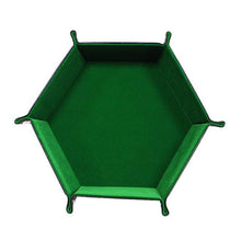 Load image into Gallery viewer, Folding Hexagon Dice Tray Double Sided Thick Leather
