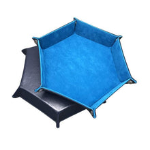 Load image into Gallery viewer, Folding Hexagon Dice Tray Double Sided Thick Leather
