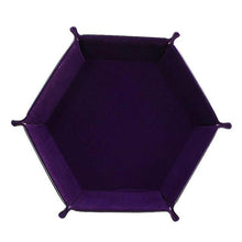 Load image into Gallery viewer, Folding Hexagon Dice Tray Double Sided Thick Leather
