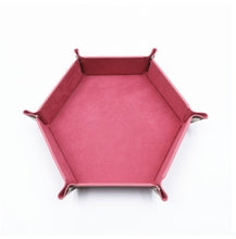 Load image into Gallery viewer, Folding Hexagon Dice Tray Double Sided Thick Leather
