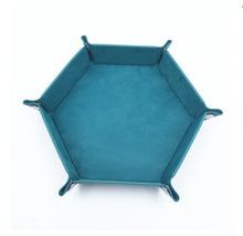 Load image into Gallery viewer, Folding Hexagon Dice Tray Double Sided Thick Leather
