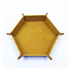 Load image into Gallery viewer, Folding Hexagon Dice Tray Double Sided Thick Leather
