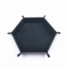 Load image into Gallery viewer, Folding Hexagon Dice Tray Double Sided Thick Leather
