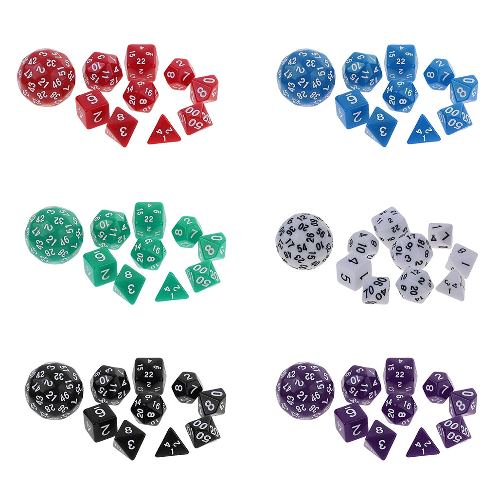10pcs Multi-sided Dices Set for RPG games(includes 1 -d100)
