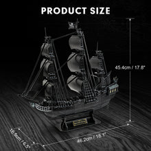 Load image into Gallery viewer, CubicFun Black Queen Anne&#39;s Revenge Pirate Ship 3D Puzzle
