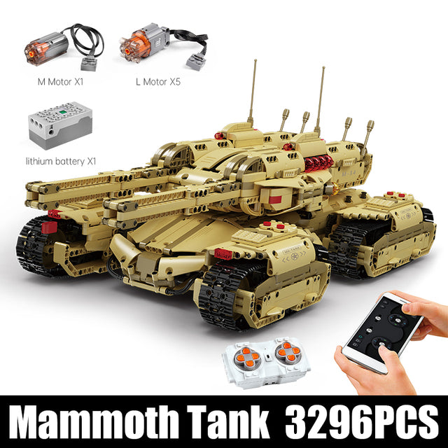 Remote Control Military Mammoth Tank building blocks set